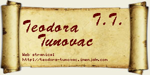 Teodora Tunovac vizit kartica
